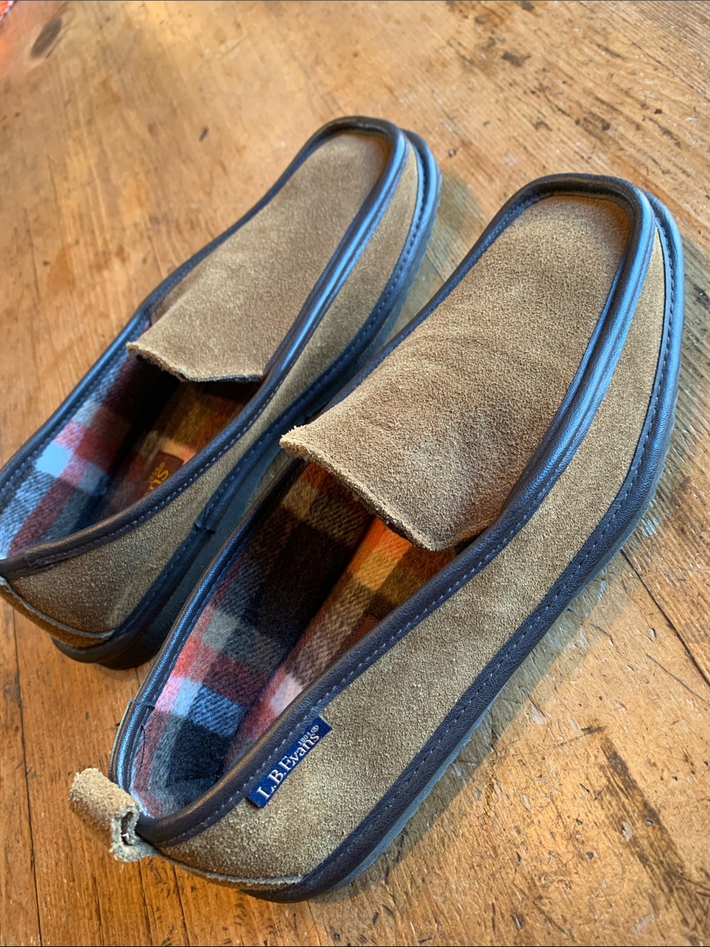 L. B. Evan’s Men’s Tan Suede Slip-On Loafers Slippers